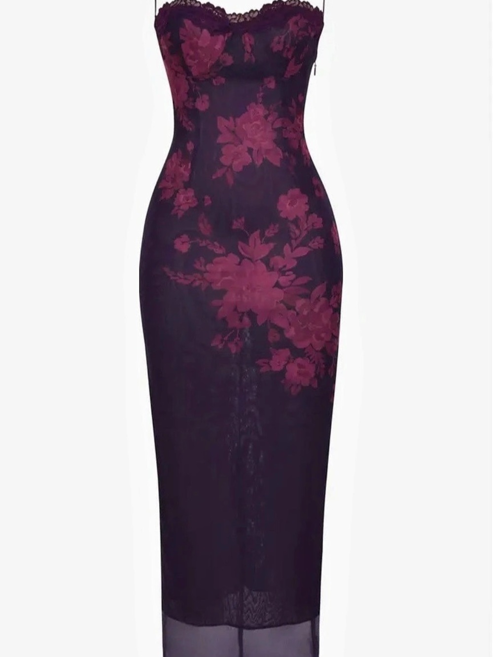 House of CB Aiza Floral Print Underwire Cocktail Dress Maxi Dress Floral Lace-Up